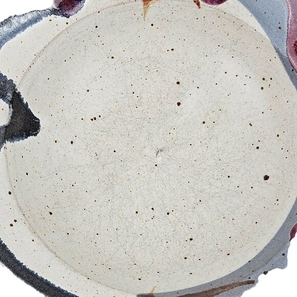 Handmade Ceramic Bowl Abstract Design 10in Rustic Pottery Decor Artisan Crafted - Picture 6 of 10